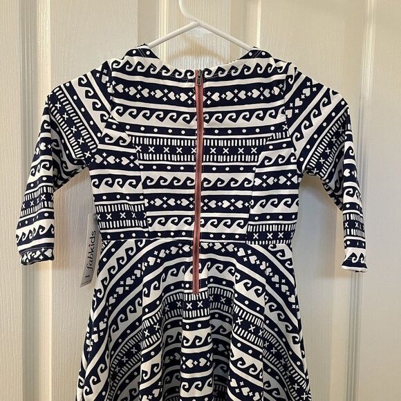 Fabkids Blue and White Nordic Print Skater Dress Girls Size Medium 8 NWT - Picture 8 of 10